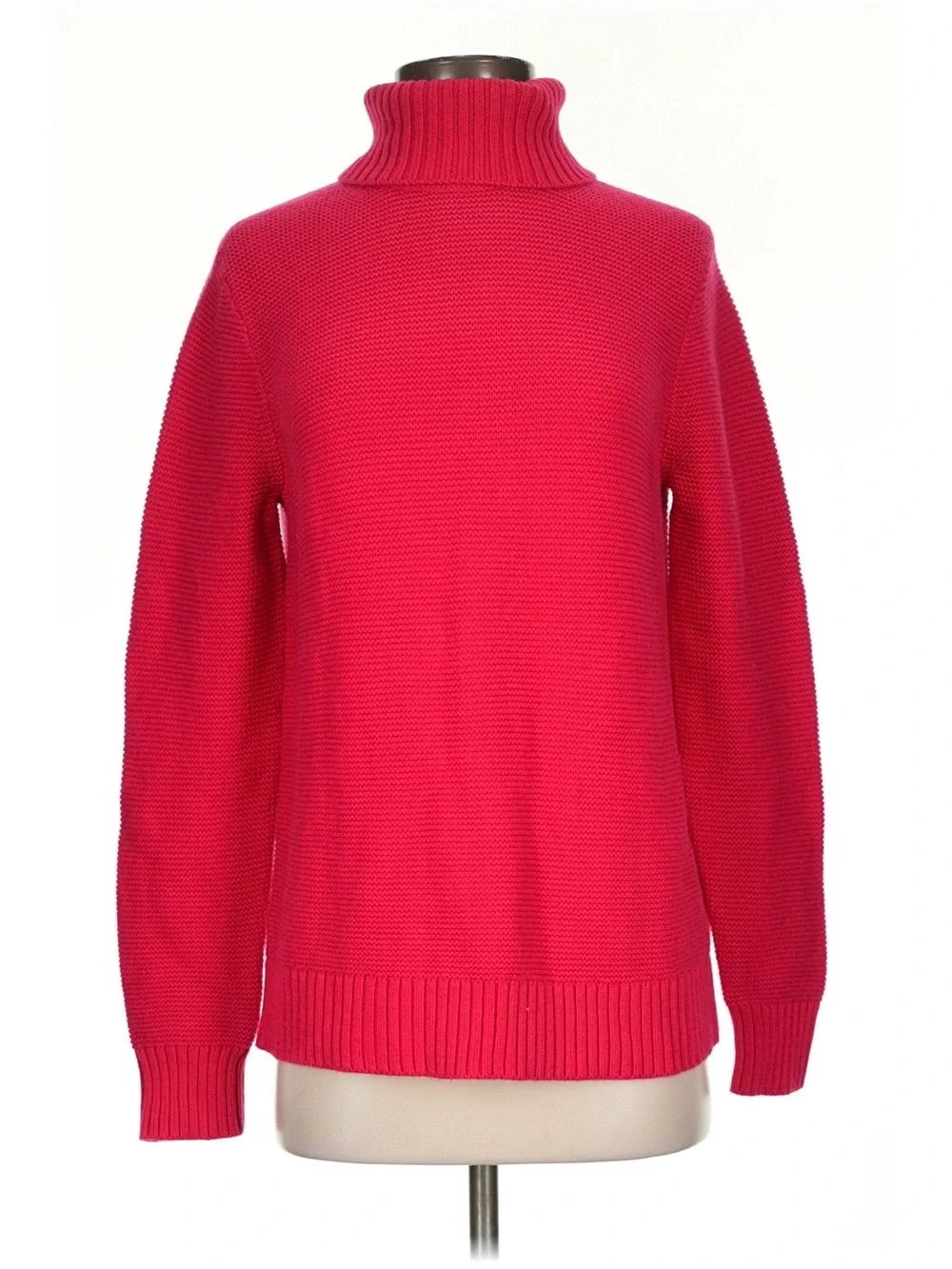NWT! J. Crew Bright Rose Cotton & Merino Wool Turtleneck Sweater. Size Small.